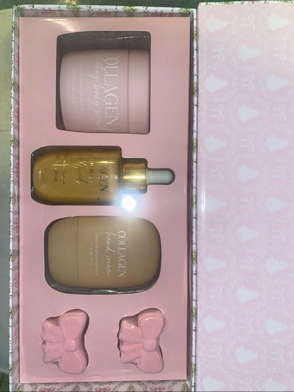 Collagen Body Collection Bath Set - Pink & Green